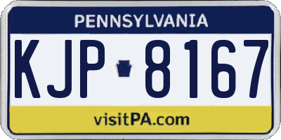 PA license plate KJP8167