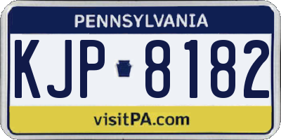 PA license plate KJP8182