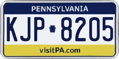 PA license plate KJP8205