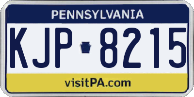 PA license plate KJP8215