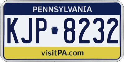 PA license plate KJP8232