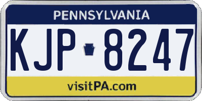 PA license plate KJP8247