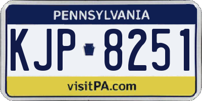 PA license plate KJP8251