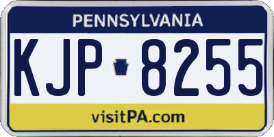PA license plate KJP8255