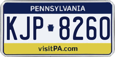 PA license plate KJP8260