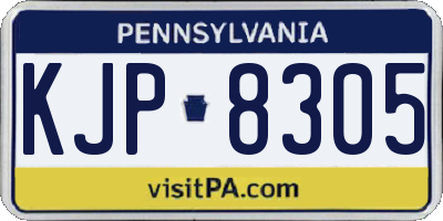 PA license plate KJP8305