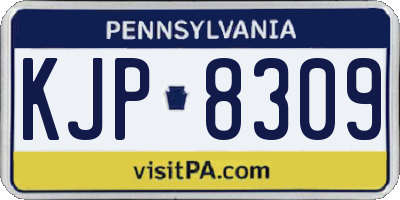 PA license plate KJP8309