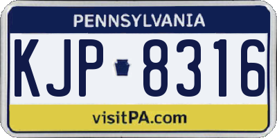 PA license plate KJP8316