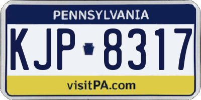 PA license plate KJP8317