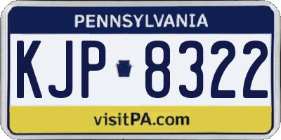 PA license plate KJP8322