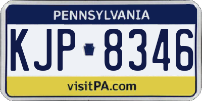 PA license plate KJP8346