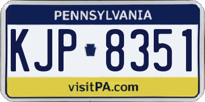 PA license plate KJP8351