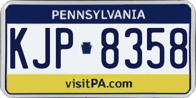 PA license plate KJP8358