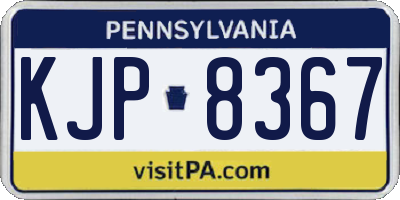 PA license plate KJP8367
