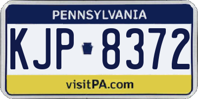 PA license plate KJP8372