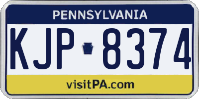 PA license plate KJP8374