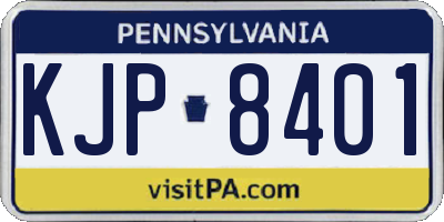 PA license plate KJP8401