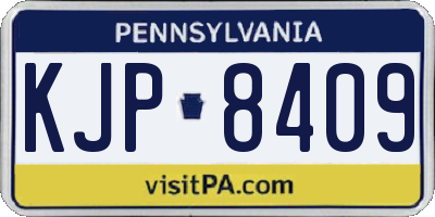 PA license plate KJP8409