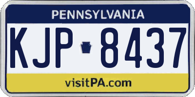 PA license plate KJP8437