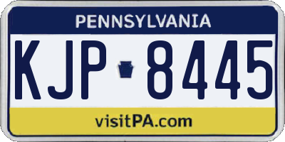 PA license plate KJP8445