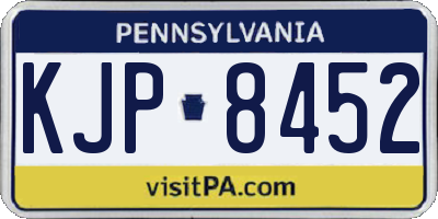 PA license plate KJP8452