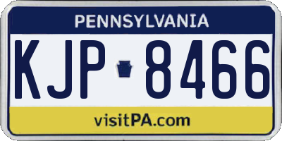 PA license plate KJP8466