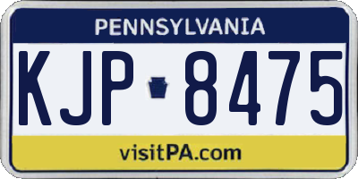 PA license plate KJP8475