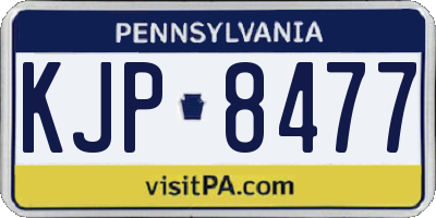 PA license plate KJP8477