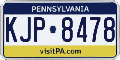 PA license plate KJP8478