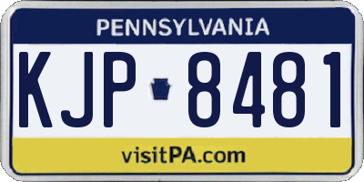 PA license plate KJP8481