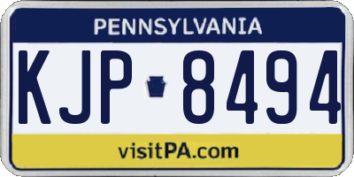 PA license plate KJP8494