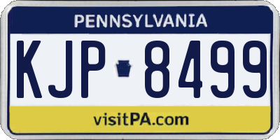 PA license plate KJP8499