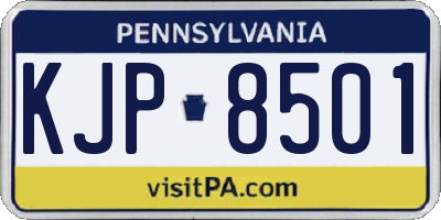 PA license plate KJP8501