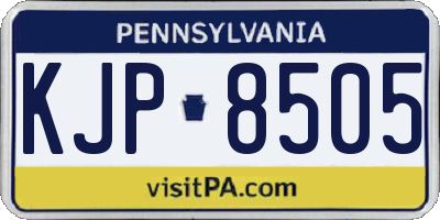 PA license plate KJP8505