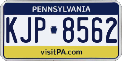 PA license plate KJP8562