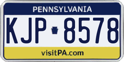 PA license plate KJP8578