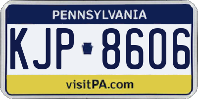 PA license plate KJP8606
