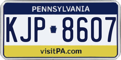 PA license plate KJP8607
