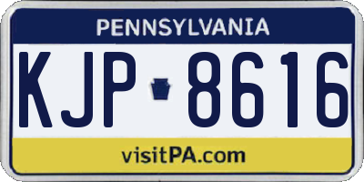 PA license plate KJP8616