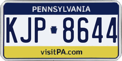 PA license plate KJP8644