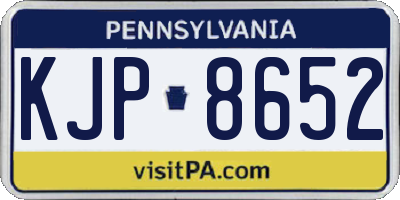 PA license plate KJP8652