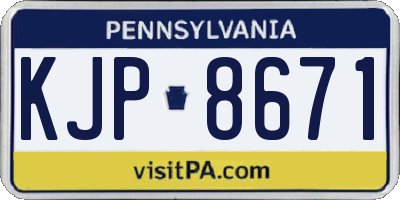 PA license plate KJP8671