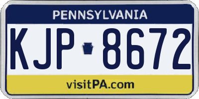 PA license plate KJP8672