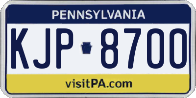 PA license plate KJP8700