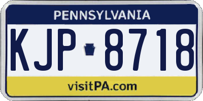 PA license plate KJP8718