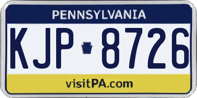 PA license plate KJP8726