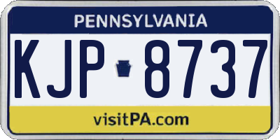 PA license plate KJP8737