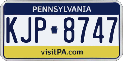 PA license plate KJP8747