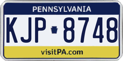 PA license plate KJP8748
