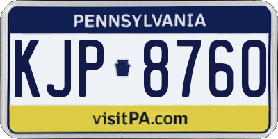 PA license plate KJP8760